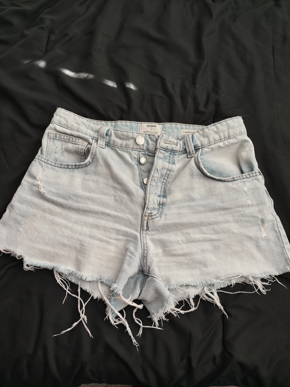 Cotton On Light Blue Distressed Denim Shorts